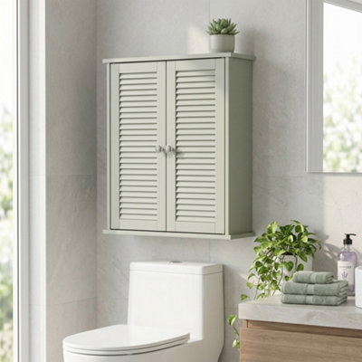B&Q -  Bathroom Cabinet With Adjustable ShelfLight Green