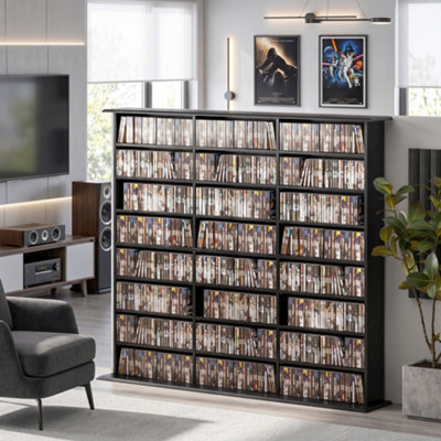Homcom Black Dvd Storage Unit, Media Storage Shelf With 24 Compartments, - Image 6