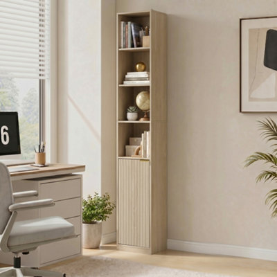 HOMCOM Bookcase Adjustable Shelf 6-Tier in Natural - Image 7