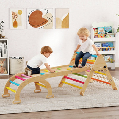AIYAPLAY 8-in-1 Toddler Climbing Frame - Play Triangle Set - Multicolour  | TJ Hughes - Image 4
