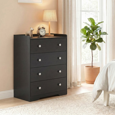 B&Q -  4 Drawer Chest Of DrawersStorage CabinetBlack Wood Effect