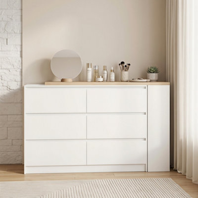 B&Q -  Vanity Table With 3-Tier Shelf And 6 DrawersWhite