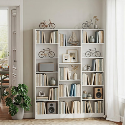 B&Q -  Bookcase Freestanding Open Storage Shelf With 17 Compartments