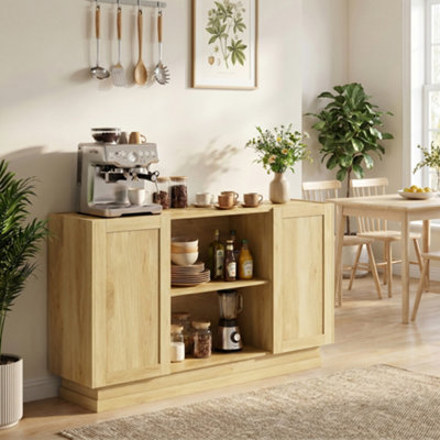 B&Q -  Sideboard Buffet CabinetModern Farmhouse Storage CabinetNatural