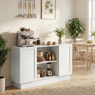 B&Q -  Sideboard Buffet CabinetModern Farmhouse Storage CabinetWhite