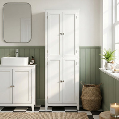 B&Q -  170 Cm Tall Bathroom Storage Cabinet With Adjustable Shelves