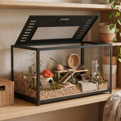 B&Q -  Hamster CageChewproof Metal Rat Cage With Deep BaseOpenable Top