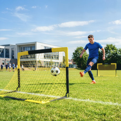 Sportnow Unisex Yellow Set Of Pop Up Football Goal, Portable Folding Football Net In Size 2 - Image 5