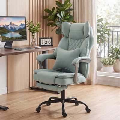 B&Q -  Big And Tall Office Chair With Lumbar SupportLight Blue