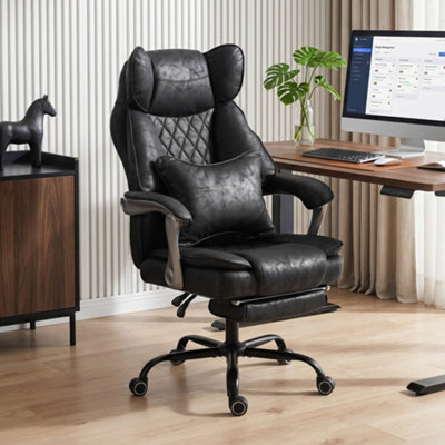 B&Q -  Big And Tall Office Chair With Lumbar SupportBlack