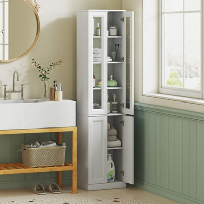 B&Q -  Tall Bathroom Storage Cabinet6-Tier Bathroom CabinetWhite