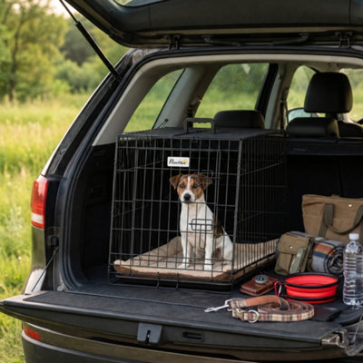 B&Q -  30"(76 Cm) Car Dog CrateSmall Dog Cage For Car Boots