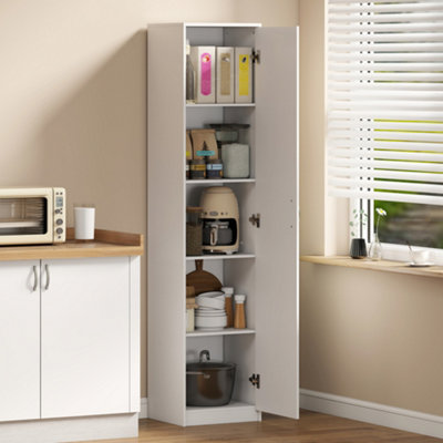 B&Q -  5-Tier Pantry Storage Cabinet With Adjustable Shelves For Dining Room