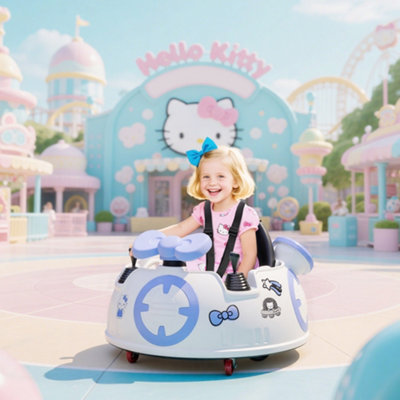 Aiyaplay Hello Kitty Kids Ride On Bumper Car With Remote ControlWhite from B&Q
