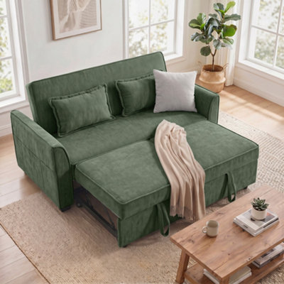 B&Q -  Sofa Bed4-In-1 Convertible Pull Out Sleeper SofaDark Green