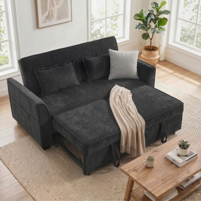 B&Q -  2 Seater Sofa Bed4-In-1 Convertible Pull Out Sleeper SofaBlack