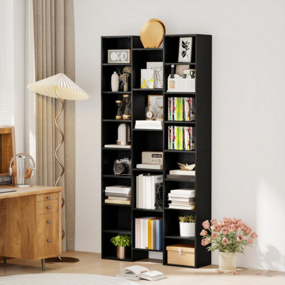 Homcom Tall Bookshelf With 21 Compartments And 10 Adjustable ShelvesBlack from B&Q