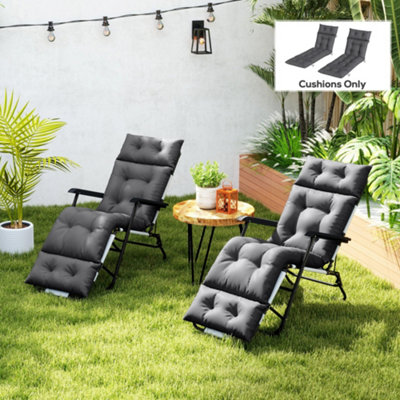 Bobobiy Dark/Grey Set Of Two 190 X 56Cm Sun Lounger Cushions - Image 4