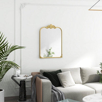Homcom Unisex Gold Wall Mirror, Decorative Baroque Mirror With Metal Frame, Tone - Image 5