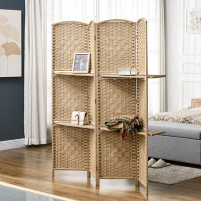 Homcom Unisex Natural Freestanding Privacy Screen, 160 X 170Cm In - Image 4