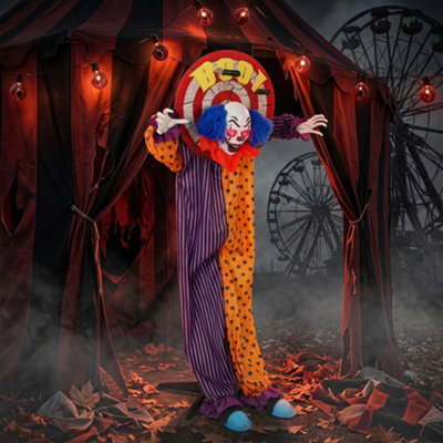 B&Q -  167 Cm Life Size Animated Clown Halloween Decorations Outdoor Indoor