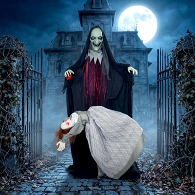 B&Q -  Halloween Animated Standing Witch With Floating Ghost Decoration
