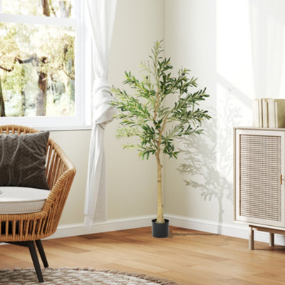 B&Q -  Indoor Artificial PlantFaux Potted Silk Olive Tree150Cm