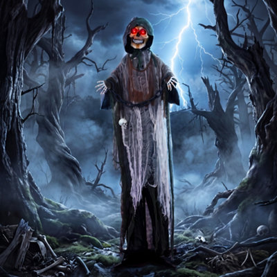B&Q -  170Cm Animated Halloween Grim Reaper For Covered Outdoor