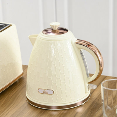 HOMCOM Electric Kettle, Fast Boil, 1.7L, 3KW, Swivel, Auto Shut-off, Beige - Image 6
