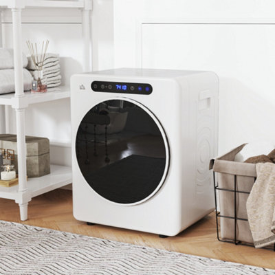 Homcom 4Kg Portable Vented Tumble Dryer Machine With Timer, 6 Heat Settings
