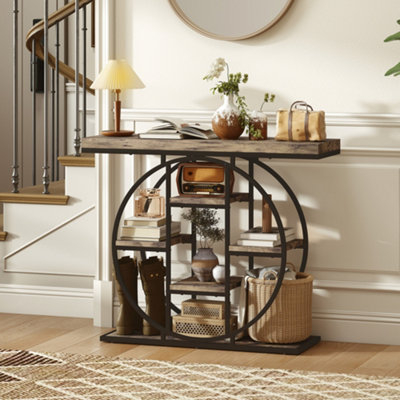Homcom Industrial Console TableHallway Table With Storage Shelves from B&Q