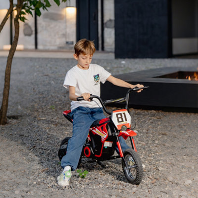 B&Q -  24V Battery Powered Ride On Motorcycle With Rear SuspensionRed