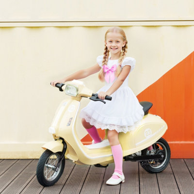 B&Q -  24V Battery Powered Ride On Motorcycle With Manual ThrottleBeige