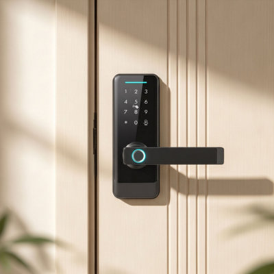 Homcom Smart Door Lock, Fingerprint/passcode/app/nfc/key, Doorbell