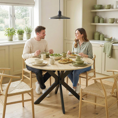 Homcom Unisex Natural Folding Dining Table With Adjustable Feet, Wood Finish 110Cm - Image 7