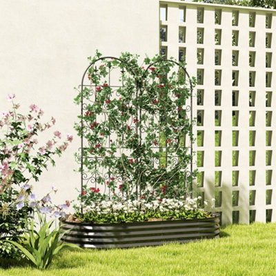 Outsunny Metal Garden Trellis - 150 x 50 cm - Black - Set of 2 - Image 7