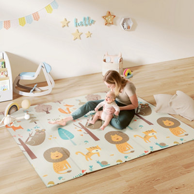 Bobobiy Baby Play Mat, Double Sideded Foldable Kids Crawling Mat, Reversible & Waterproof, Animal - Multicoloured - Image 6