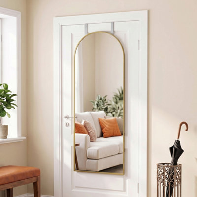 Homcom Gold 40 X 110 Cm Full Length Hanging Mirror, Arched Mirror, Tone - Image 6