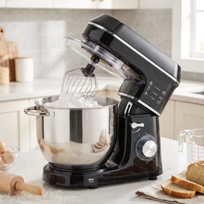 Homcom 1400W Cake Electric Kitchen Mixer With Dough Hook, Black - Image 7