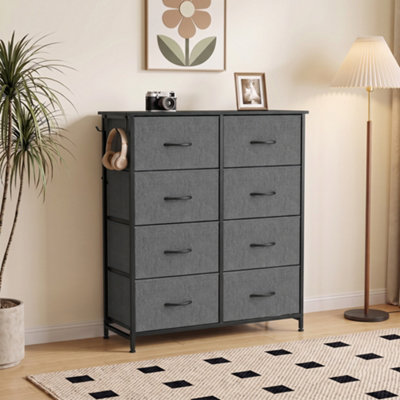 Homcom Chest Of Drawers For Bedroom, 8 Fabric Drawers, Grey - Image 5