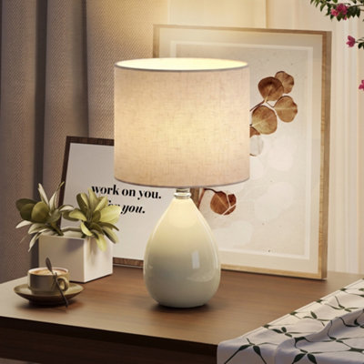 Homcom Unisex Cream Table Lamp, Vintage Eastern Bedside Desk Lamp, White - Image 7