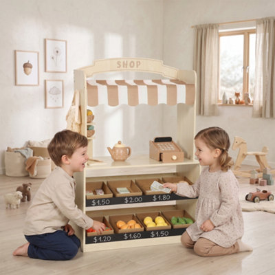 Aiyaplay Pretend Play Shop Wooden Kids Grocery Store Playset With Play Food - Image 5