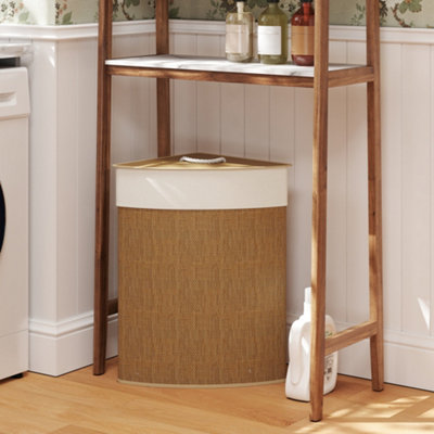 Homcom Brown Laundry Hamper With Removable Washable Liner Bag, 55L