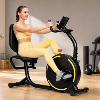 Sportnow Recumbent Exercise Bike With Bluetooth, App Connectivity, Wheels