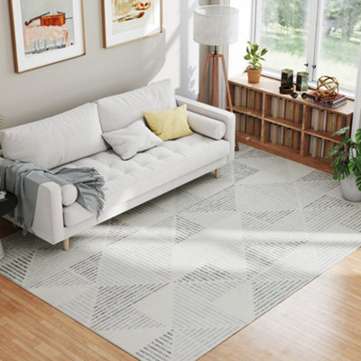 Homcom Non-Slip Large Rug For Living Room 290 X 200 Cm, Grey
