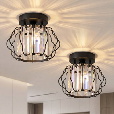 Rackhams Light/Black Crystal Ceiling Fixtures, Ceiling Ing, 2 Pack - Image 7