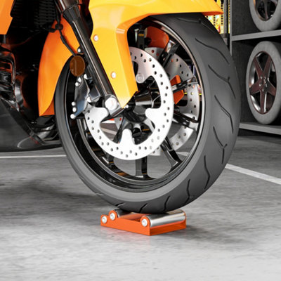 Homcom Motorcycle Wheel Roller Stand For Tyre Cleaning And Chain Lubrication