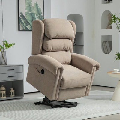 Homcom Unisex Khaki Power Lift Recliner Chair For Elderly With Remote Control In - Image 11
