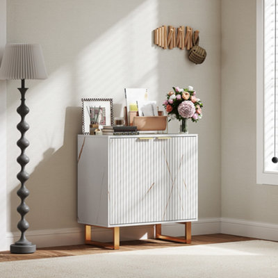 Homcom Sideboard, Buffet Cabinet With 2 Doors And Adjustable Shelves, White
