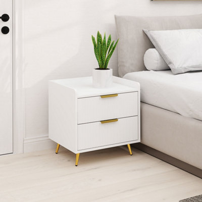 Homcom Bedside Table With 2 Drawers For BedroomLiving RoomWhite from B&Q